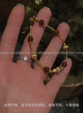 925银手链 JIUJIU【红糖葫芦金色】复古葫芦轻奢简约手链0117