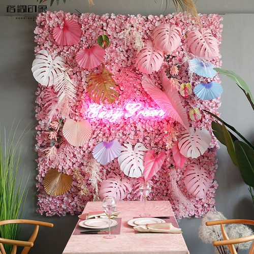 快速发货[定制]仿真花墙直播间背景墙室内网红P打卡摄影布置门头