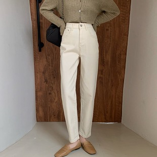 小个子窄版直筒牛仔裤女春秋季2024新款高腰显瘦修身百搭九分裤子