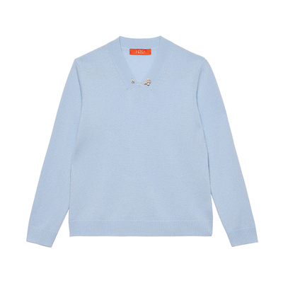 gts天山羊绒衫女V领打底衫毛衣秋冬2025新款缝扣内搭上衣