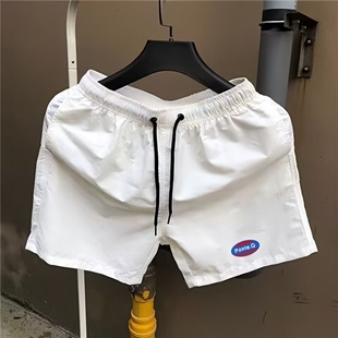 社会精神小伙沙滩中裤 潮牌三分短裤 休闲潮流印花速干裤 修身 衩 男士