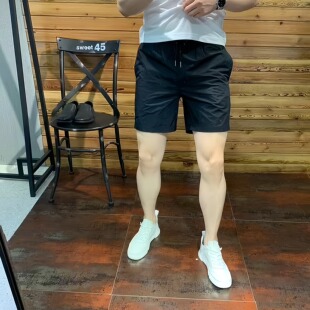 冰丝薄款 外穿裤 子休闲运动中裤 短裤 沙滩三分裤 夏季 宽松大码 男 男士