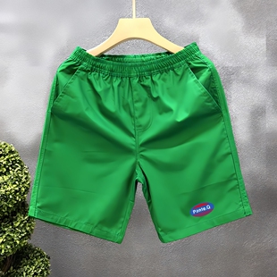 外穿港风印花冰丝潮流休闲三分沙滩中裤 男生5分宽松薄款 短裤 夏季