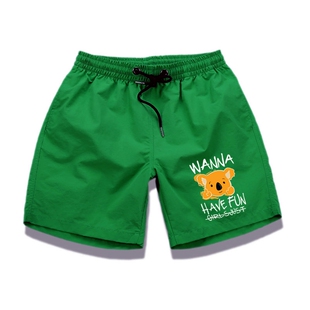 男士 子宽松运动休闲五分沙滩裤 夏季 速干透气冰丝中裤 外穿薄款 短裤