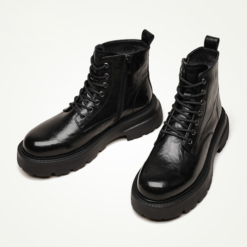 马丁靴男冬季高帮加绒休闲男靴