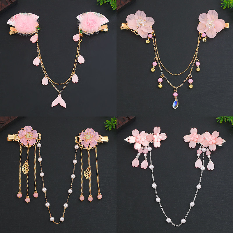 汉服头饰古代全套额饰眉心坠女仙气额头链发饰边夹古装发夹配饰品