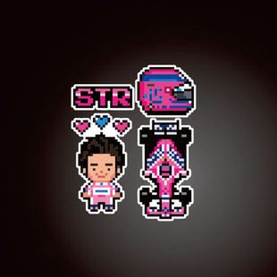 定制贴纸适用于兰斯·斯托尔素版贴纸赛车像素风格纪念车贴7797