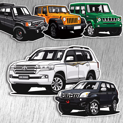 霸道创意贴纸BJ80个性反光车贴帕杰罗JEEP越野车SUV 普拉多3940