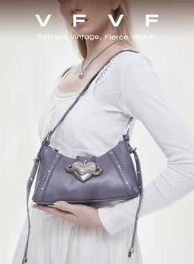 VFVF原创通勤单肩腋下饺子包机车包镶钻法棍斜挎hobo包包女新款