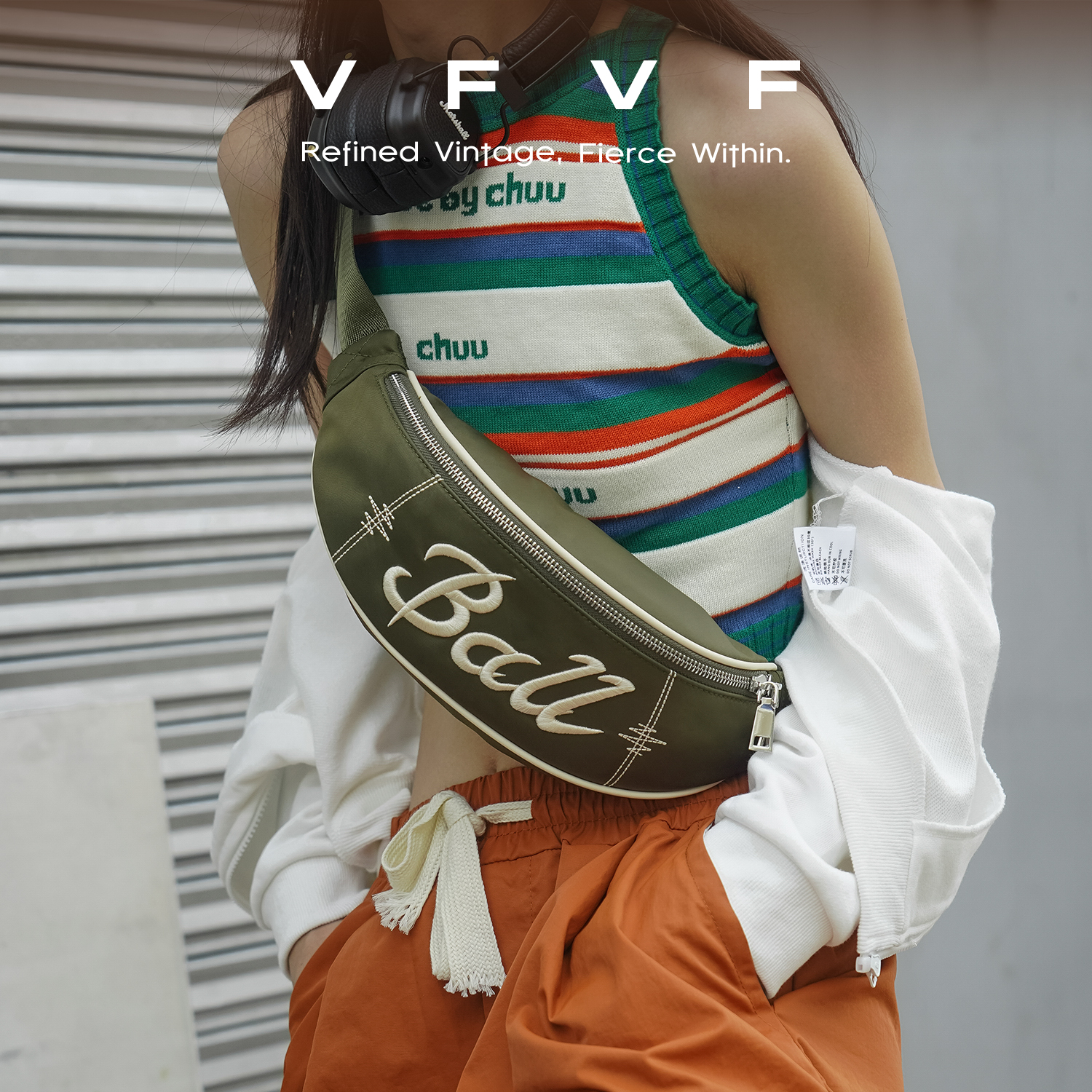 原创腰包绣线原创简约高级感休闲