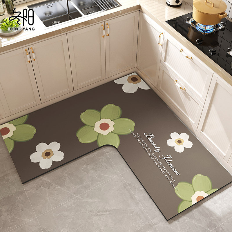 厨房地垫防滑防油可擦免洗防水专用地毯2024新款l形耐脏吸水脚垫,居家布艺,厨房地垫,淘宝优惠券,粉丝福利购,淘宝优惠卷