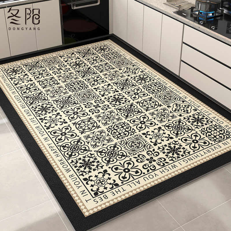 厨房地垫防滑防油可擦免洗pvc脚垫2024新款复古防水皮革整铺地毯,居家布艺,厨房地垫,淘宝优惠券,粉丝福利购,淘宝优惠卷