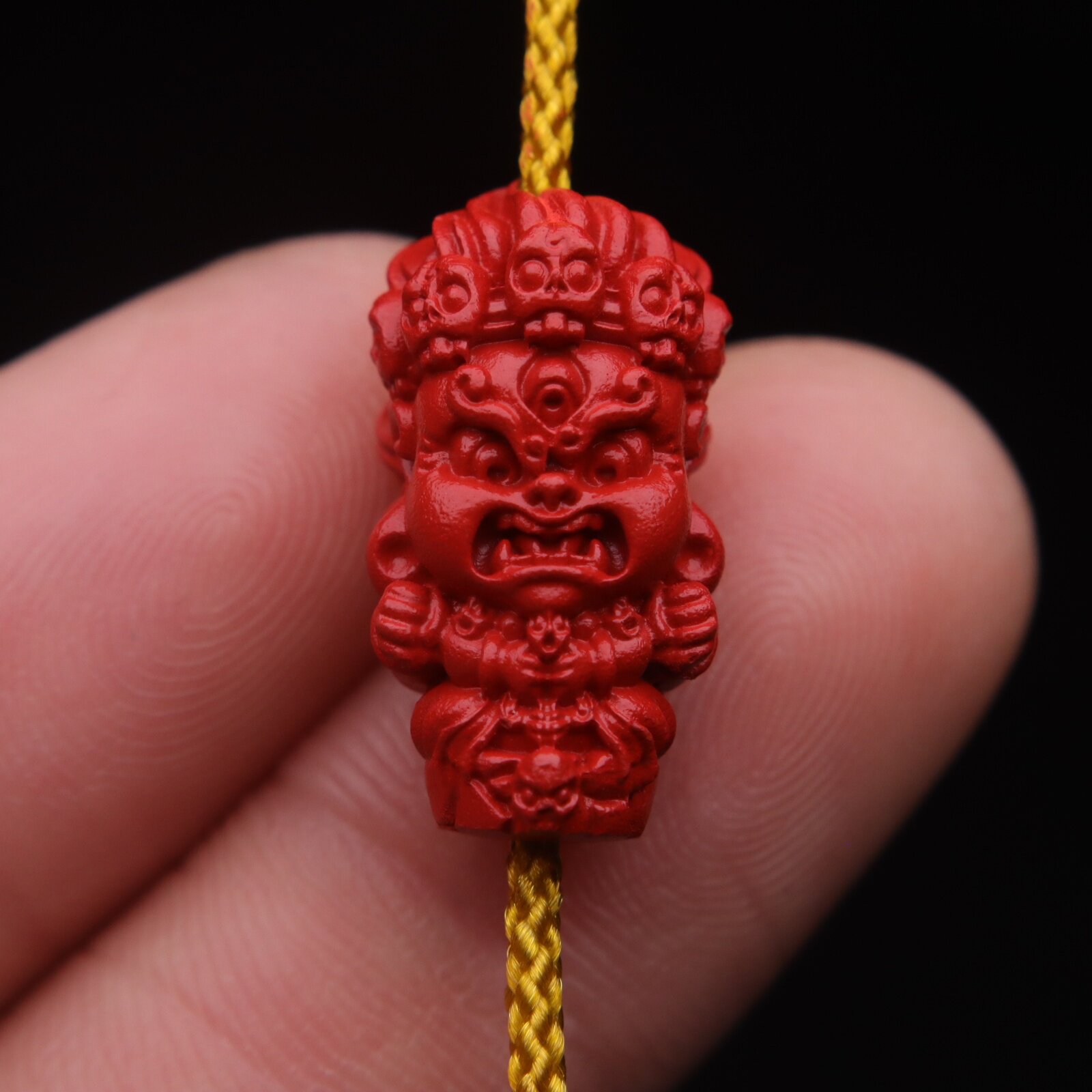 保真朱砂全身大黑天黄财神背云配件挂件吊坠饰品金刚菩提文玩配饰