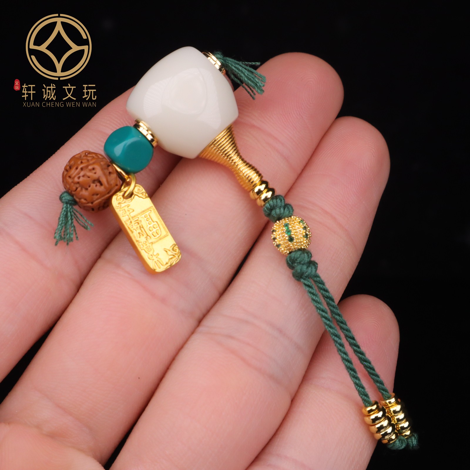 8MM及以下搭配雪巴白琉璃古法金三通小金刚套装佛头108手串配饰