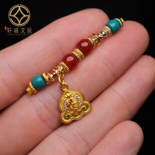 天然琉璃古法金扎基拉姆老型套装隔珠散珠万向轴手串diy配饰配件