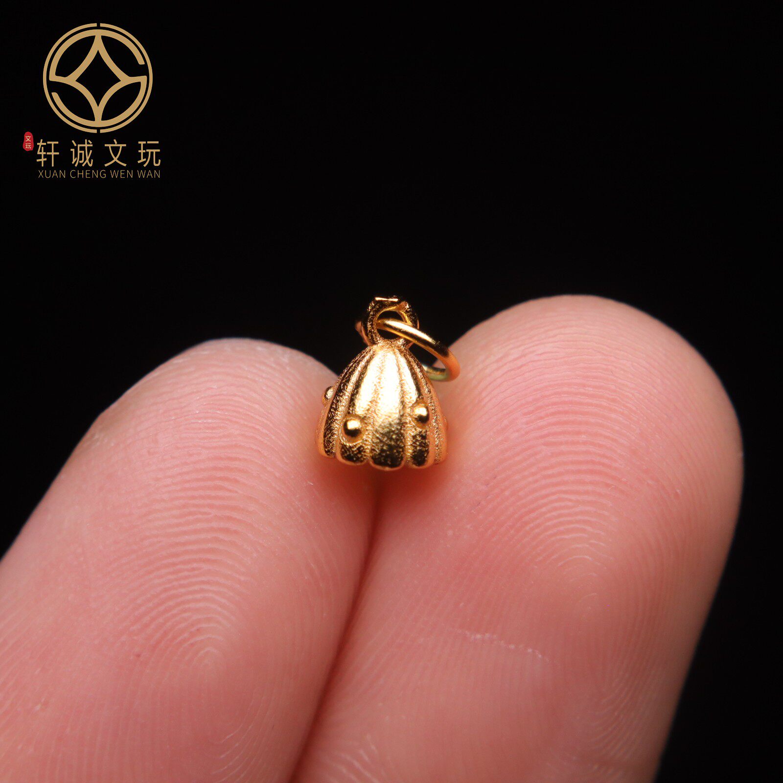 原创925银镀金莲花莲子卡子腰珠隔珠手工串珠编绳diy文玩配饰配珠