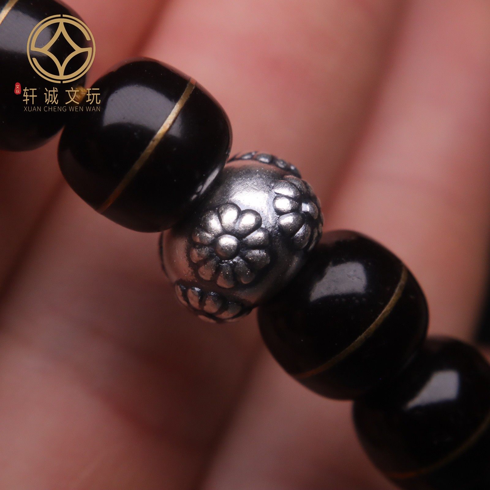 原创足银999百花鼓珠桶珠顶腰珠隔珠手串手工diy文玩配饰配件