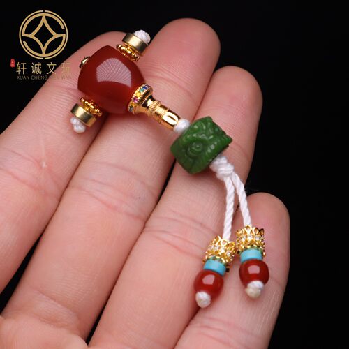 天然红玛瑙醒狮南红古法金三通套装组合佛头菩提108长串配饰配件