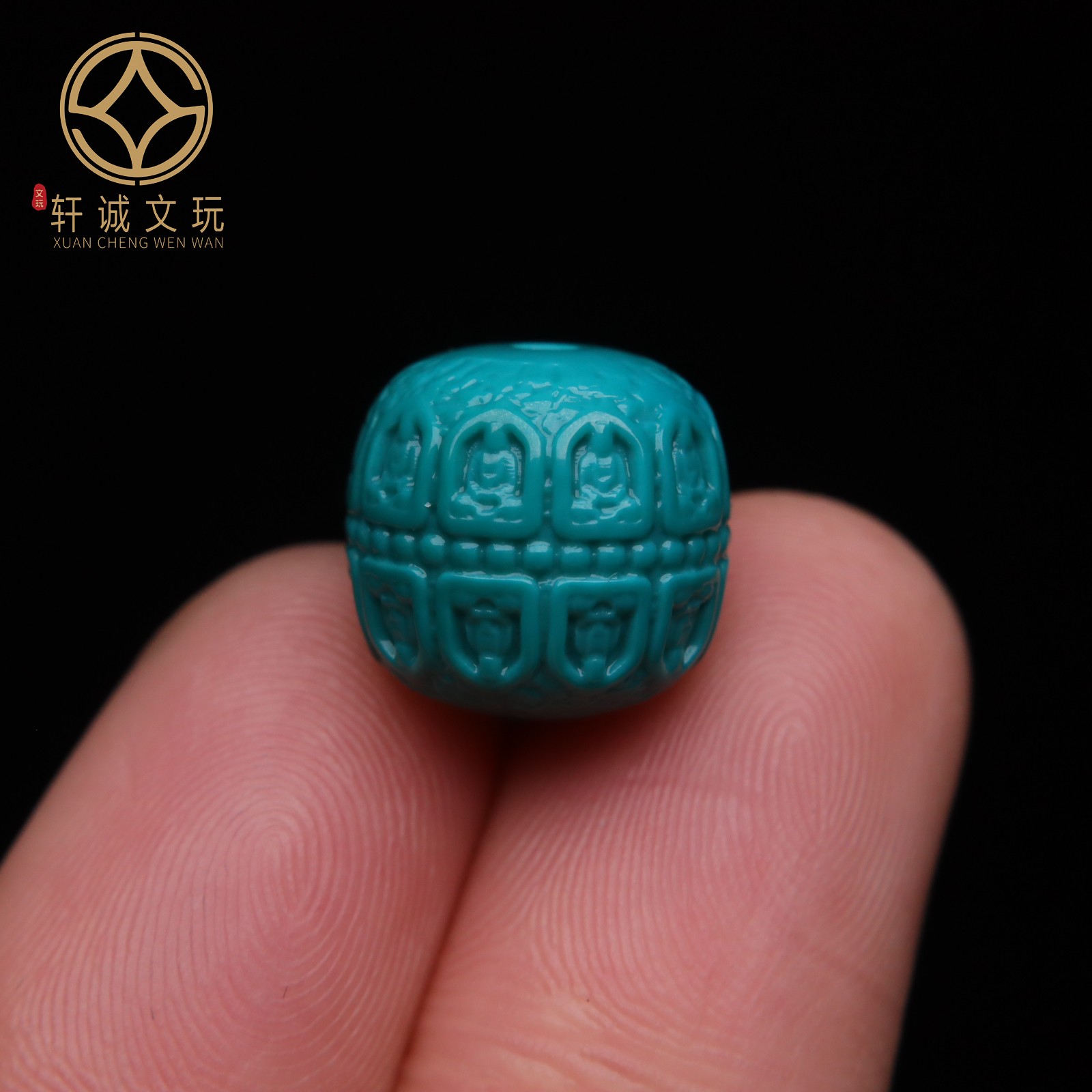 优化高瓷绿松石玉化无相佛可变色桶珠蒙松散珠手串108diy配饰配珠