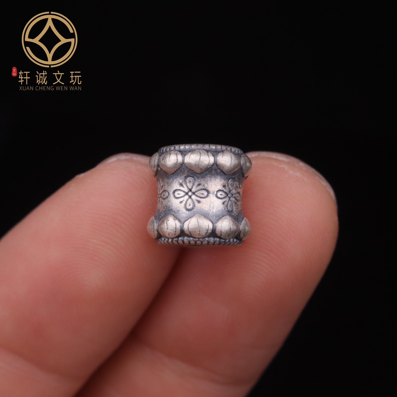 10.4MM莲花桶珠999足银老型隔珠diy手工配件文玩配饰转运单珠散珠