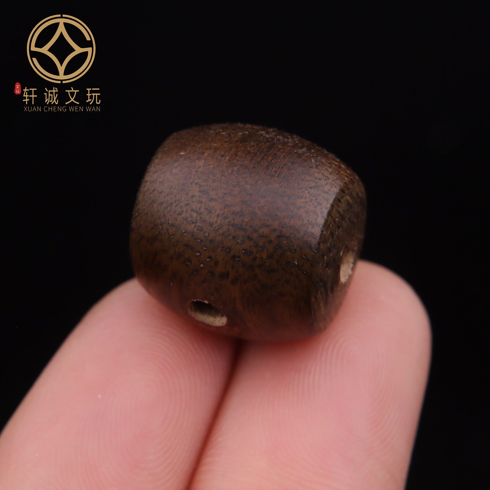 天然越南芽庄黑奇楠沉香老型三通佛头桶珠珠散珠珠子DIY文玩配饰