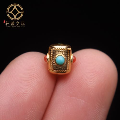 原创925银镀金蜻蜓眼桶珠腰珠隔珠手工串珠编绳diy文玩配饰配珠