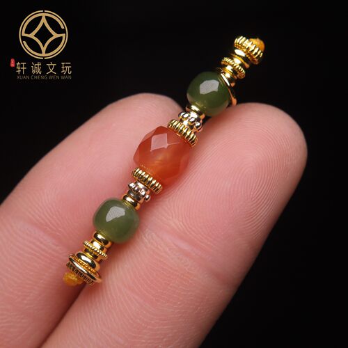 天然南红玛瑙精工老型套装隔珠散珠万向轴手串长串108diy配饰配件