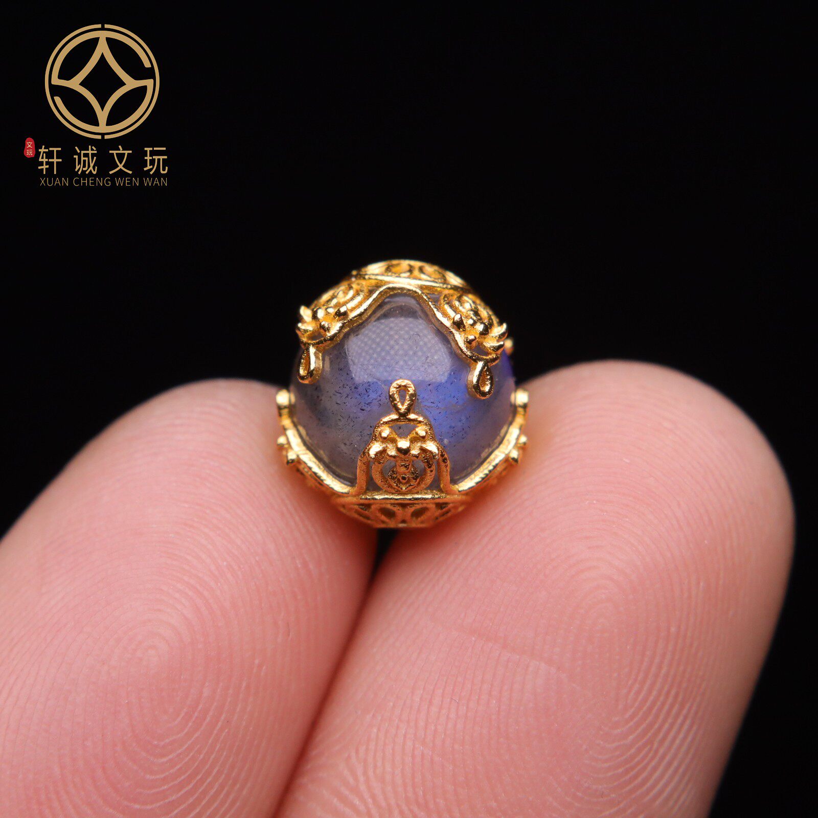 银镀金配件天然月光石无相佛桶珠隔珠散珠珠子DIY文玩配饰配珠
