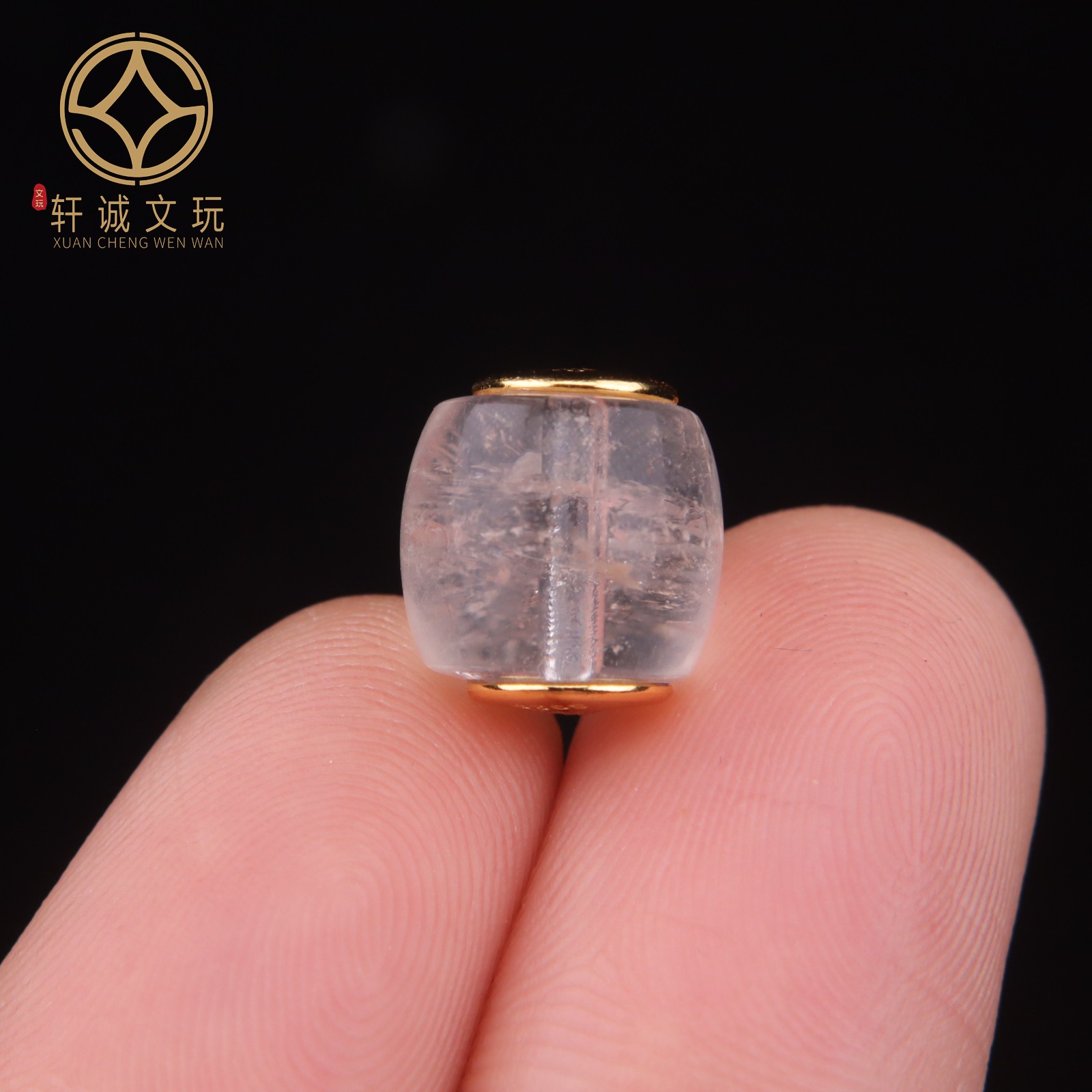 原矿天然白水晶老型桶珠转运珠文玩配饰配件饰品单颗单珠配珠配件