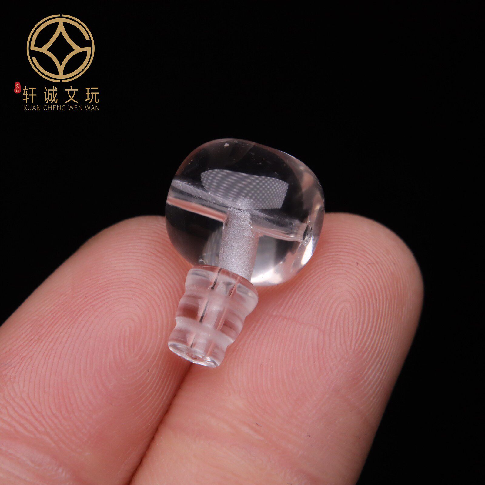 原创天然分体藏式水晶三通佛头散珠珠子DIY文玩108配饰配件饰品