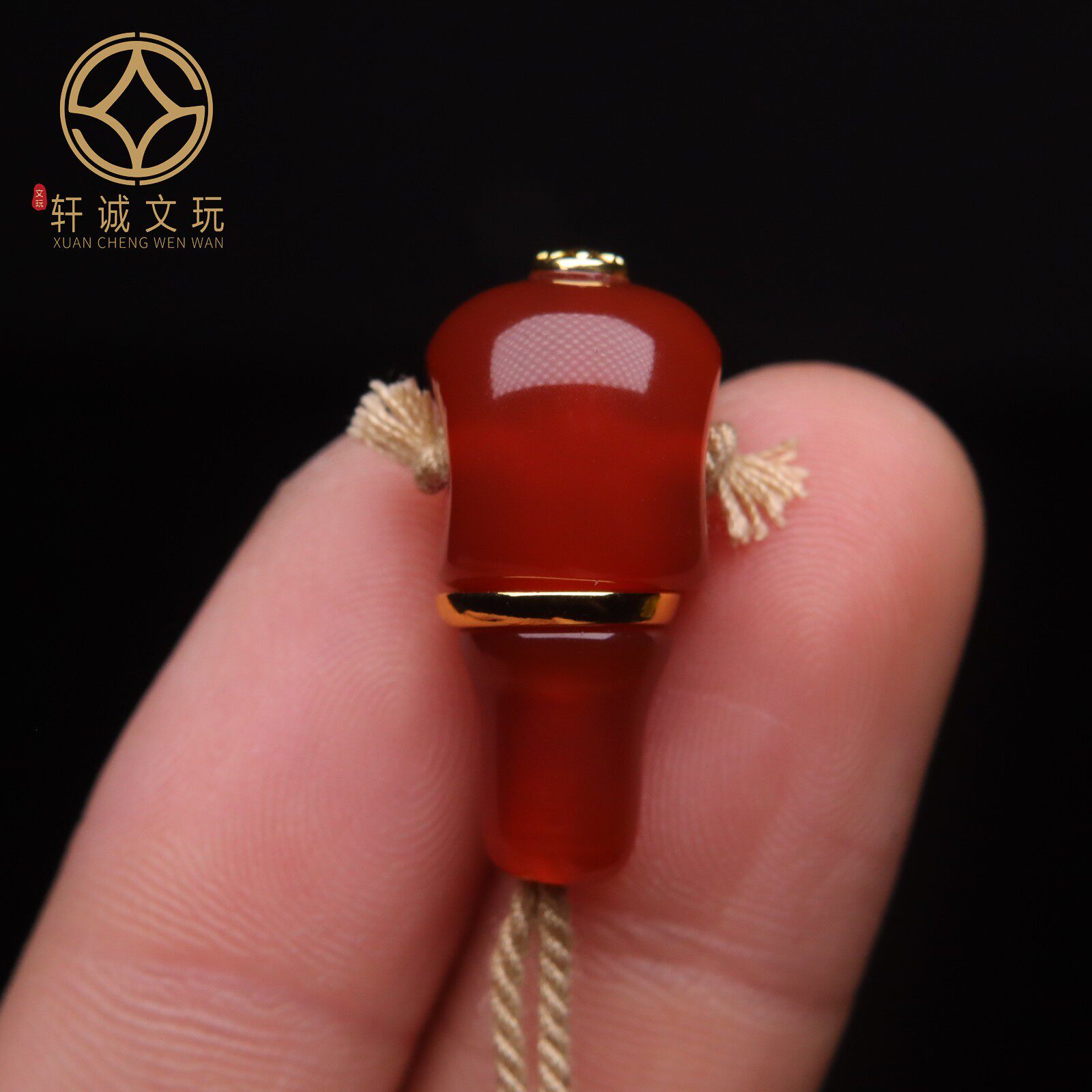 天然红玛瑙古法金三通佛头108长串配饰配件文玩手串手链饰品