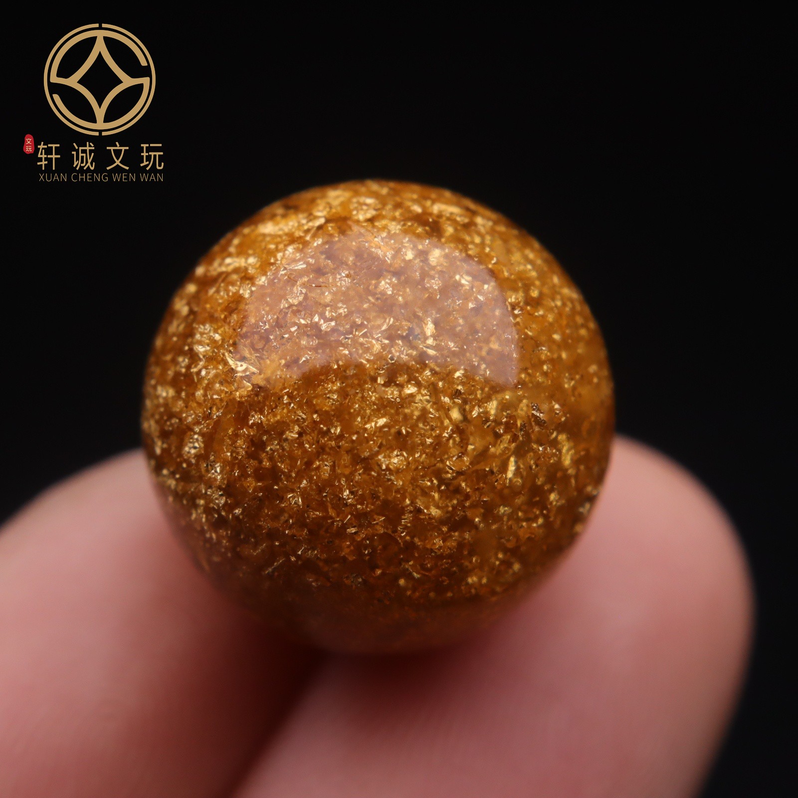 天然原矿金箔珠朱砂晶体砂透光diy手工编绳散珠串珠单珠散珠手链
