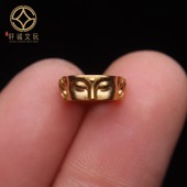 原创足银925银镀金佛一念跑环隔片隔珠手串手链diy文玩配珠配饰