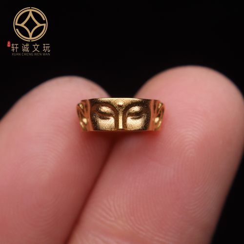 原创足银925银镀金佛一念跑环隔片隔珠手串手链diy文玩配珠配饰