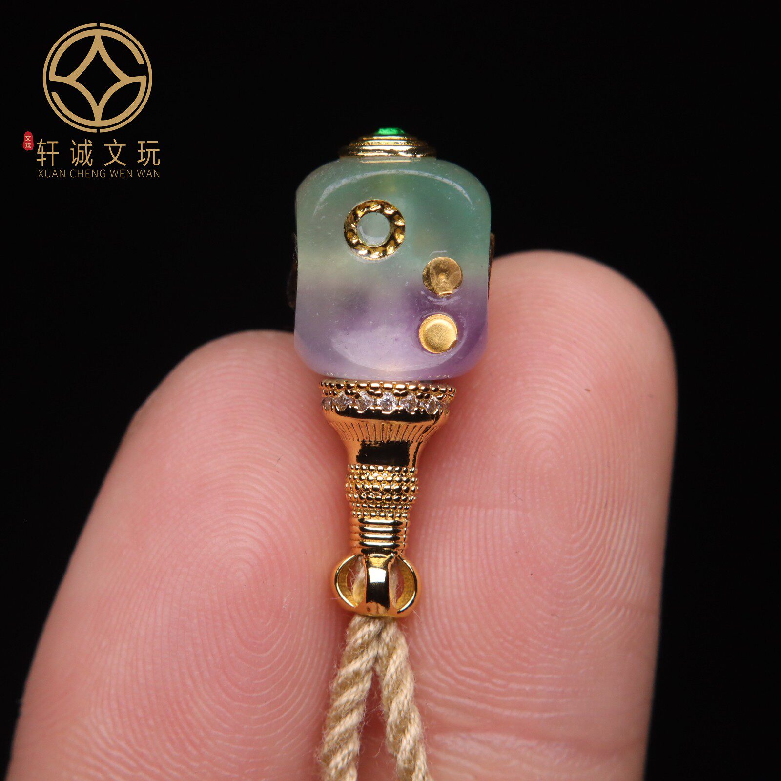 原创琉璃圣诞节绿紫圣诞树分体三通佛头隔珠手串长串108diy配饰