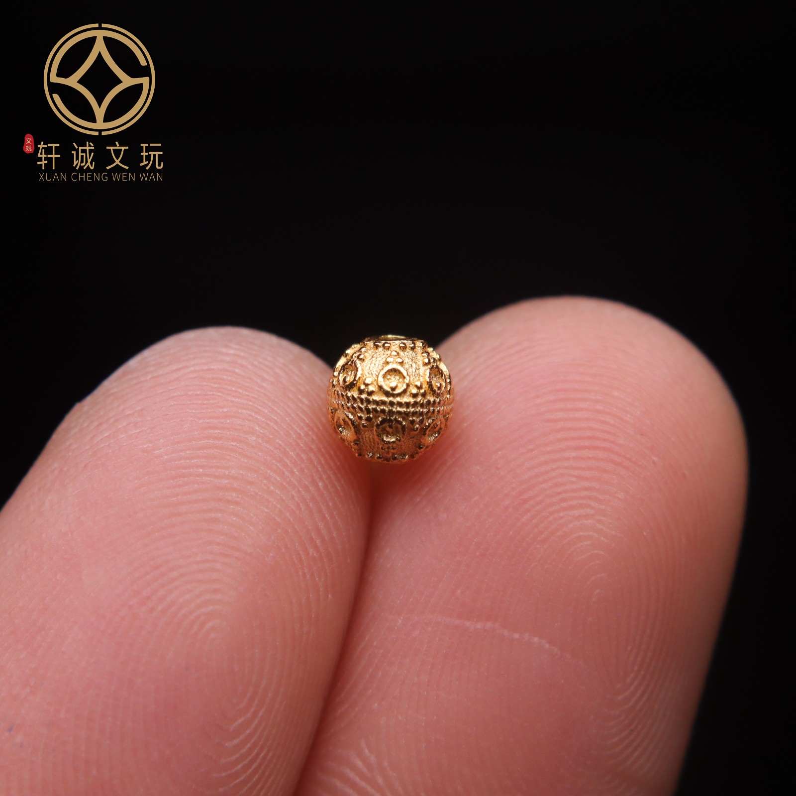 原创925银镀金圆珠腰珠隔珠手工串珠编绳diy文玩手串手链配饰配珠