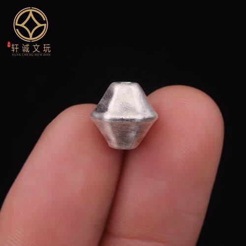 原创足银999飞碟随型桶珠顶腰珠隔珠手串散珠串珠编绳diy文玩配饰