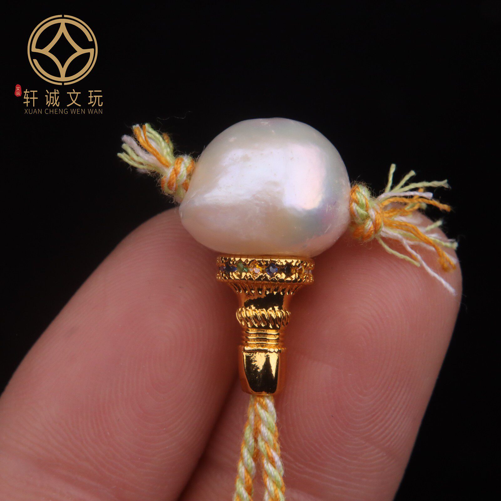 天然原矿珍珠镶嵌三通佛头桶珠串珠diy文玩散珠手串手链配饰配珠