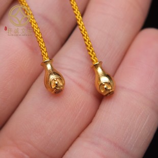 原创纯银925镀金无相佛水瓶水滴隔珠手工串珠diy文玩配饰弟子珠