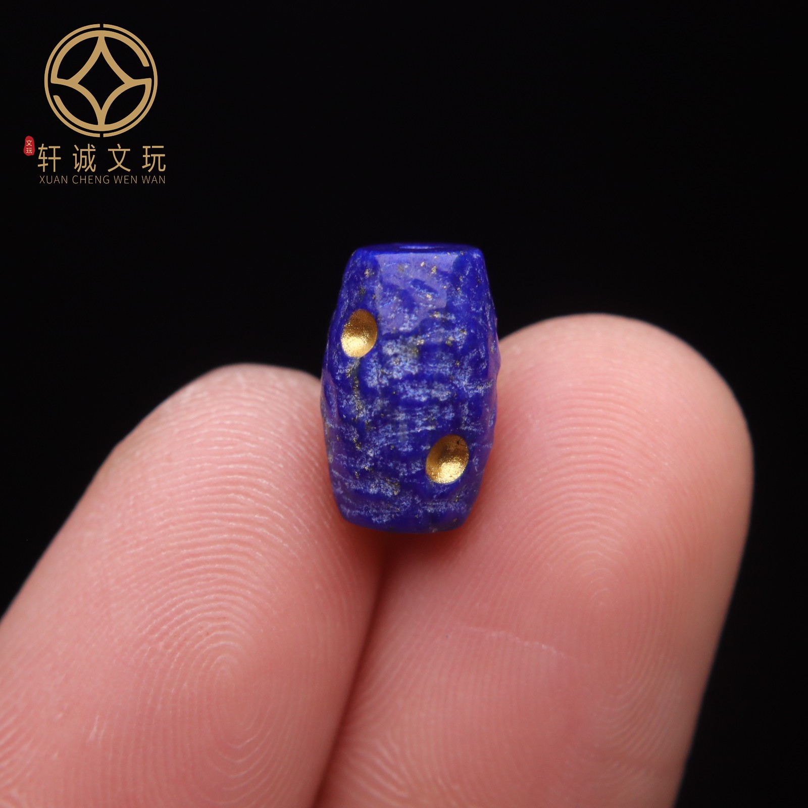 原创天然青金石烫金桶珠隔珠串珠diy文玩配饰手串手链配珠配件
