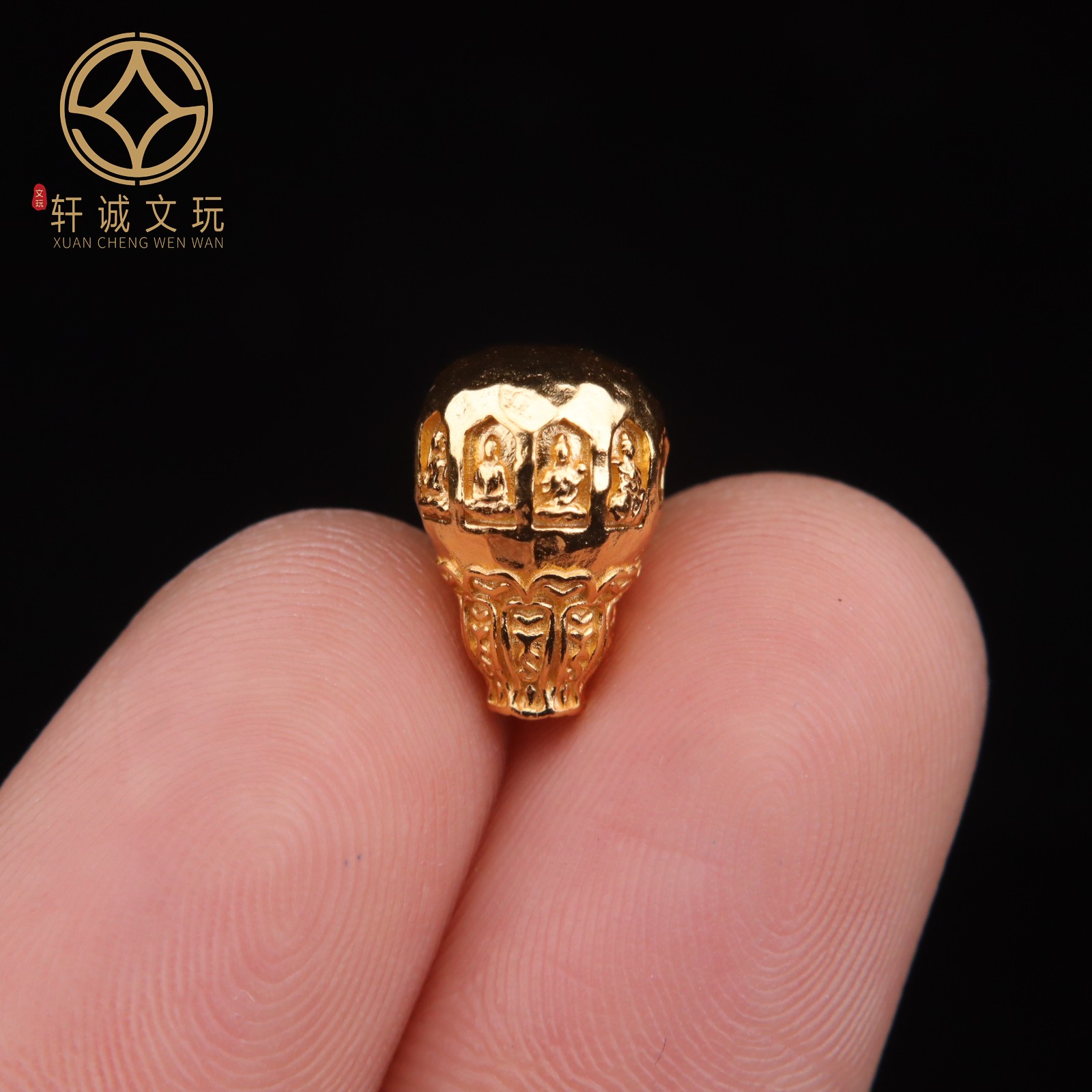 原创银镀金八大守护神三通佛头隔珠手串diy金刚星月菩提文玩配件