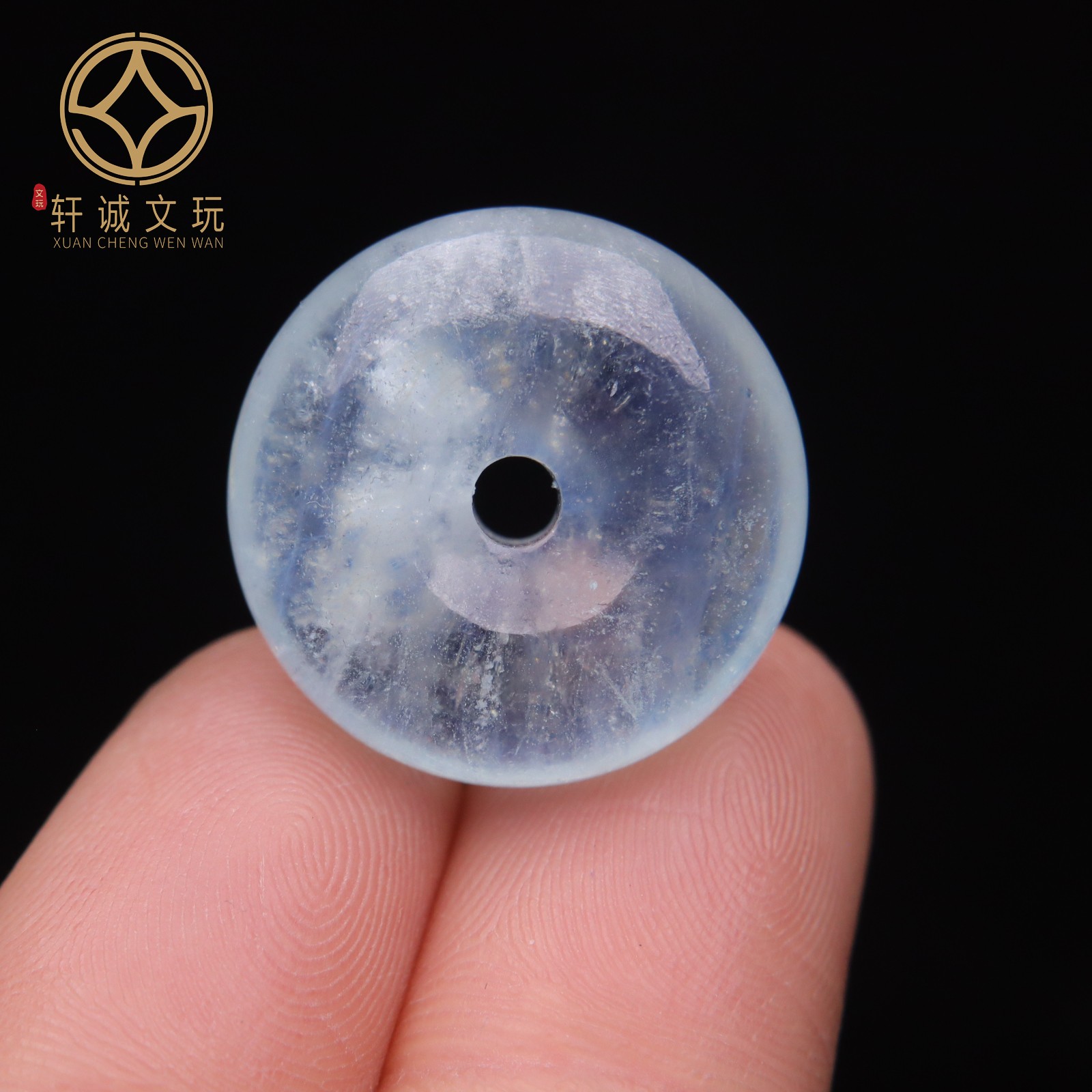 天然海蓝宝平安扣面包圈吊坠挂件长串配饰散珠diy手串链配珠配件