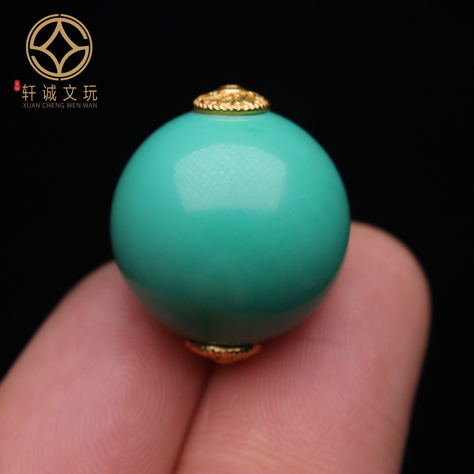 天然银镀金优化高瓷绿松石蒙松圆珠光珠隔珠散配珠108长串diy配饰