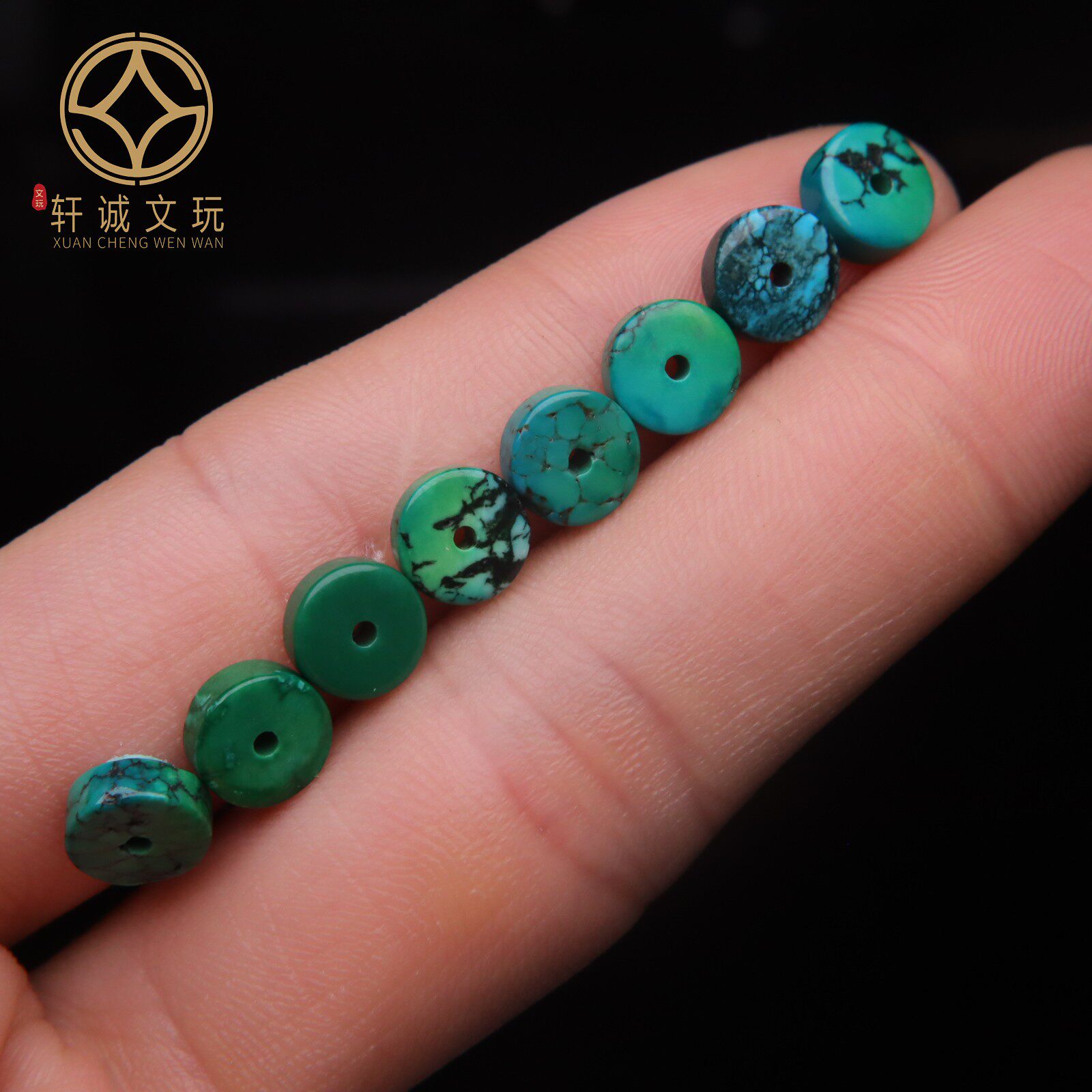 绿松石优化高瓷蒙松网花隔片隔珠手平安扣手持108长串diy配饰