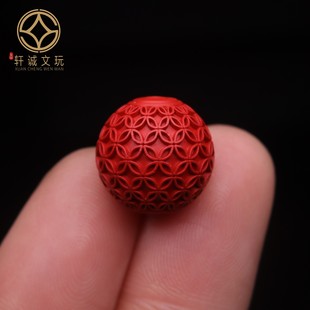 保真朱砂铜钱招财回纹珠圆珠散珠配珠手串手链文玩diy配件配饰