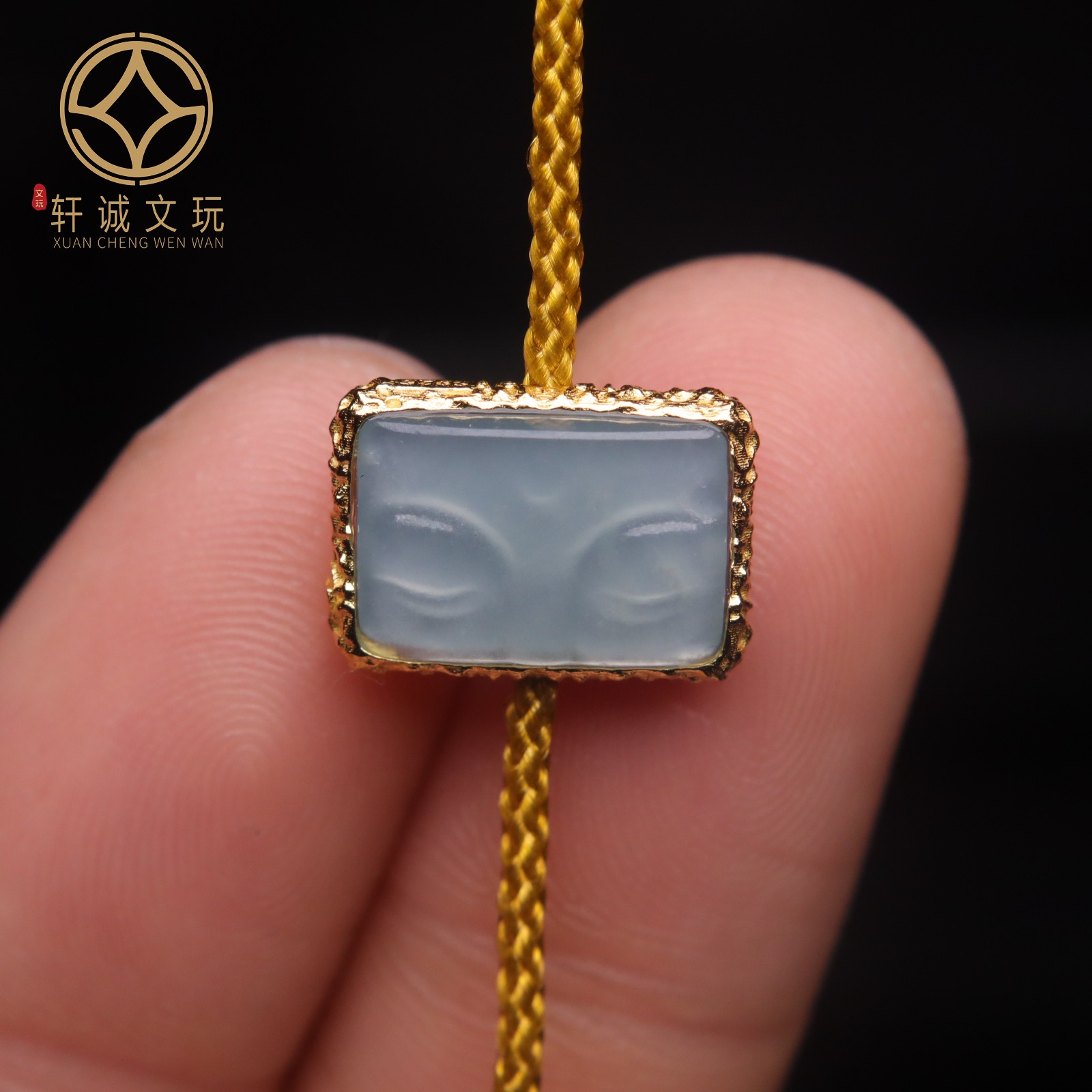 原创s925银镀金镶嵌佛一念翡翠吊坠背云手链手串配件diy配饰饰品