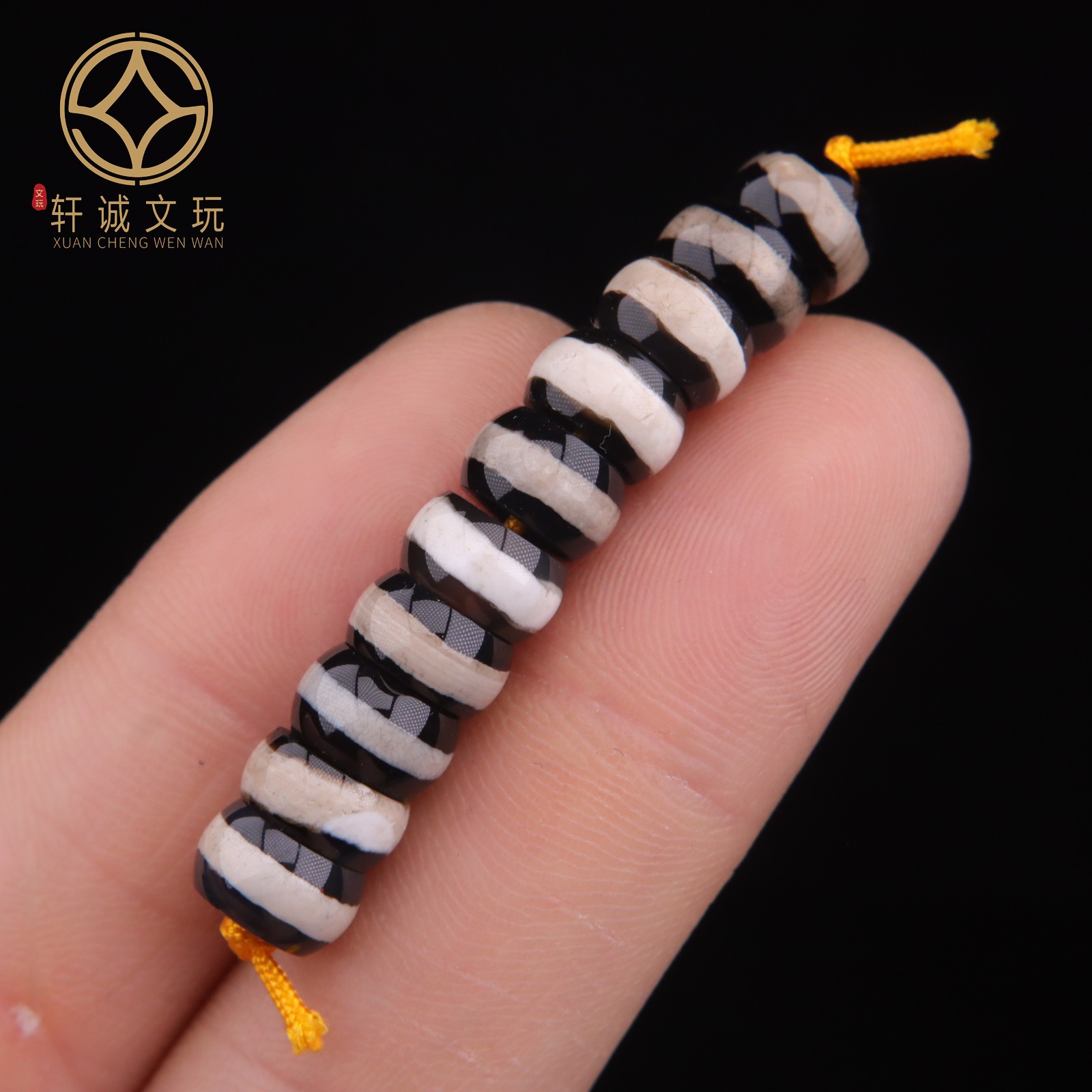 天然天珠黑白玛瑙隔片隔珠算盘珠散珠DIY新品手串手链配饰饰品