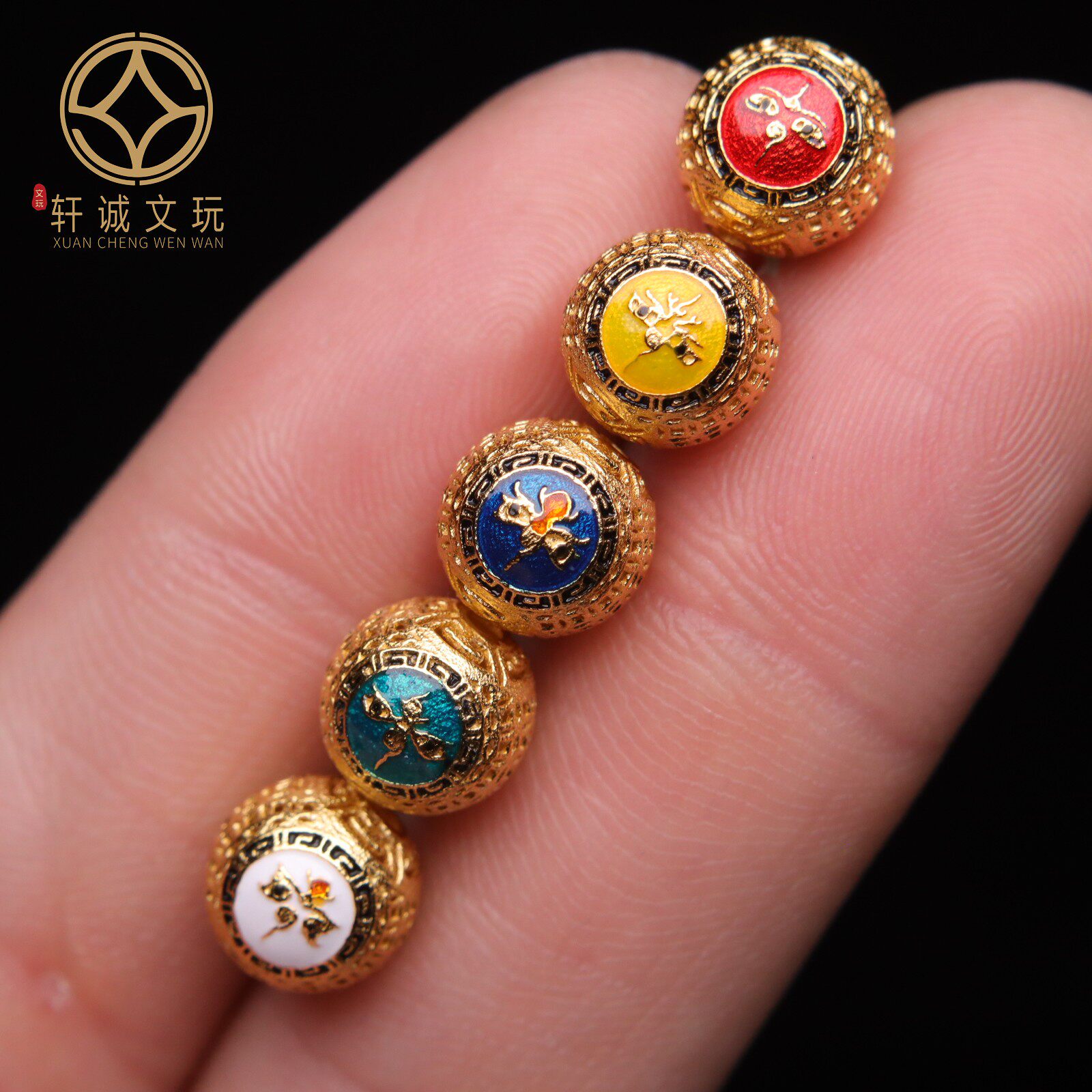 原创纯银925镀金红黄蓝绿白法眼圆珠隔珠长串串珠diy文玩配饰配件,珠宝/钻石/翡翠,其他,淘宝优惠券,粉丝福利购,淘宝优惠卷