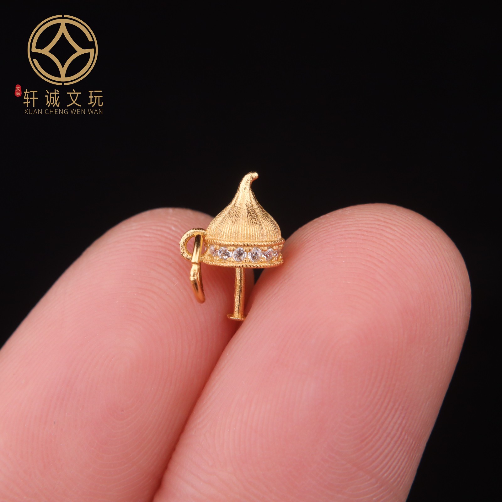 5.2MM925镀金葫芦佛头金刚菩提手串长串手持diy配饰配件吊坠挂件