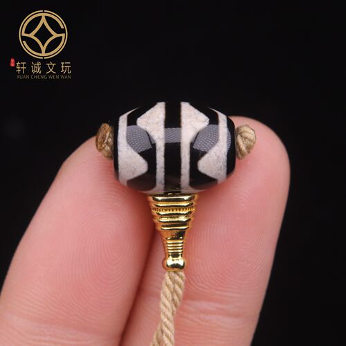 原创天然天珠玛瑙镶嵌分体三通佛头散珠DIY配饰新品配件饰品